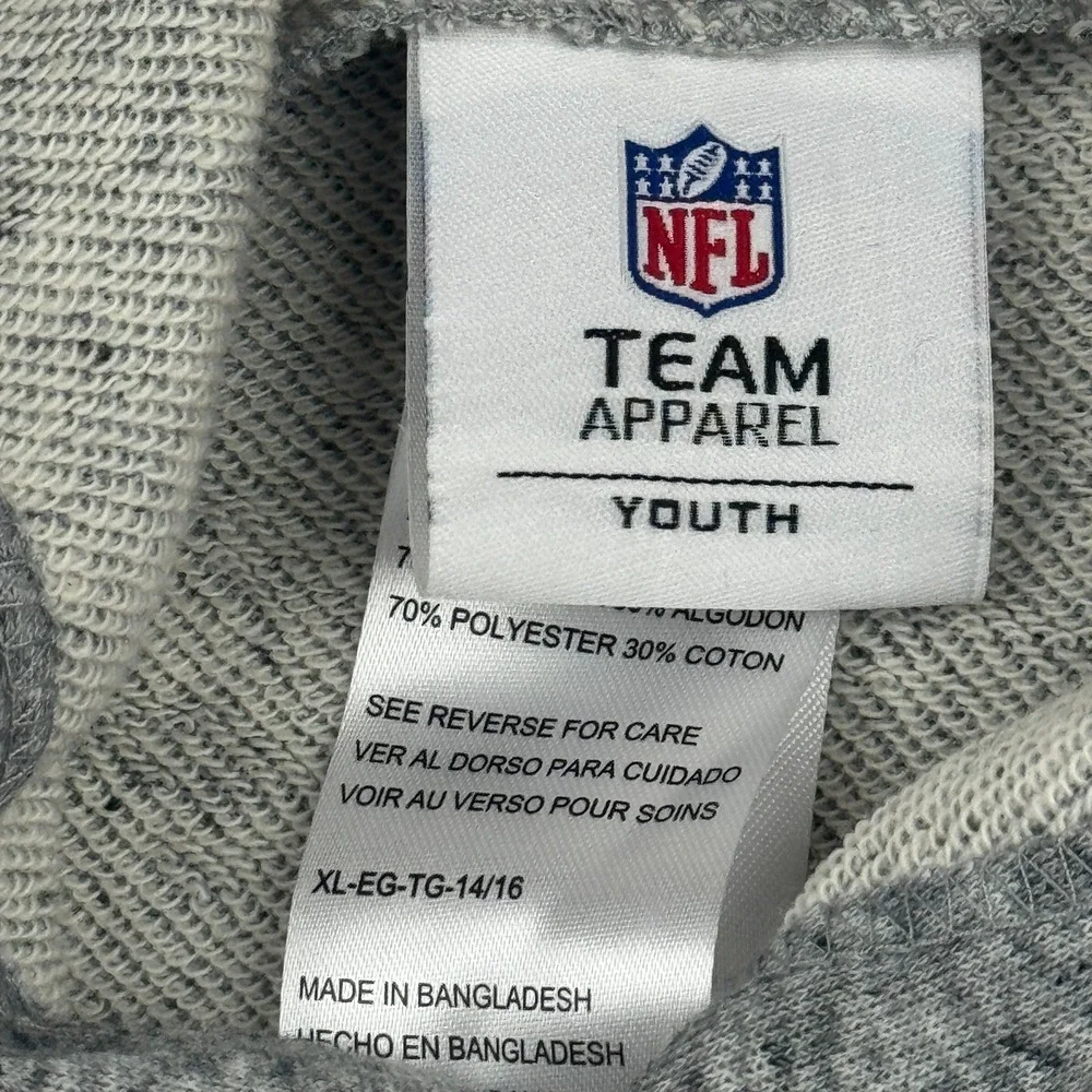 Los Angeles Rams Hoodie Youth Kids XL Gray Short Sleeve‎ NFL Team Apparel NWT